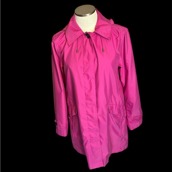 Lands' End Raspberry Pink Trench Coat - Picture 1 of 8